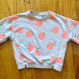Zara Kids Peach and Gray Patterned Sweatshirt